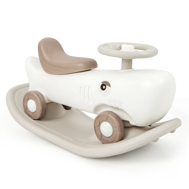 Kids 3-in-1 Convertible Rocking Horse and Sliding Car for Indoor Outdoor Use