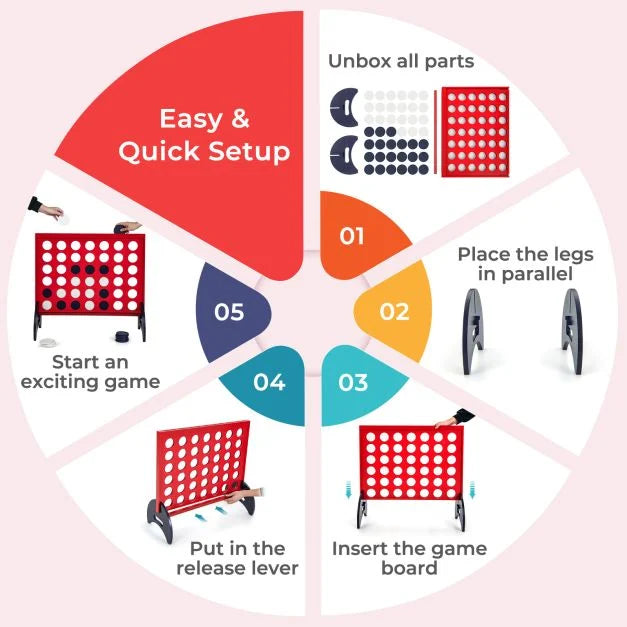 Giant 4-to-Score Game Set with Carrying Bag and 42 Pieces Jumbo Rings