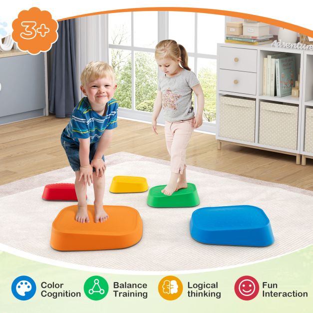 Stepping Stone for Kids 5Pcs Non-Slip Toddler River Stone Set