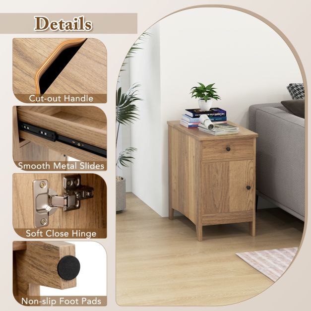 End Table with Charging Station USB Ports and Outlets