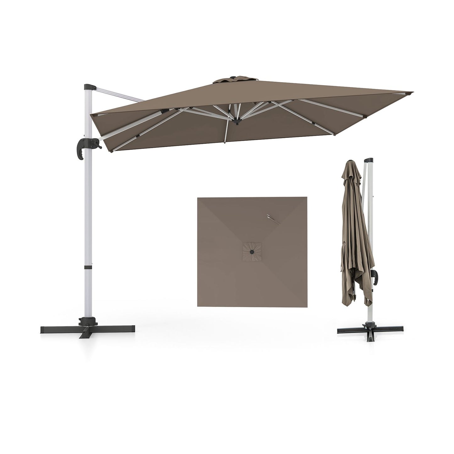 300cm Patio Cantilever Umbrella with 360° Rotation and Adjustable Tilt