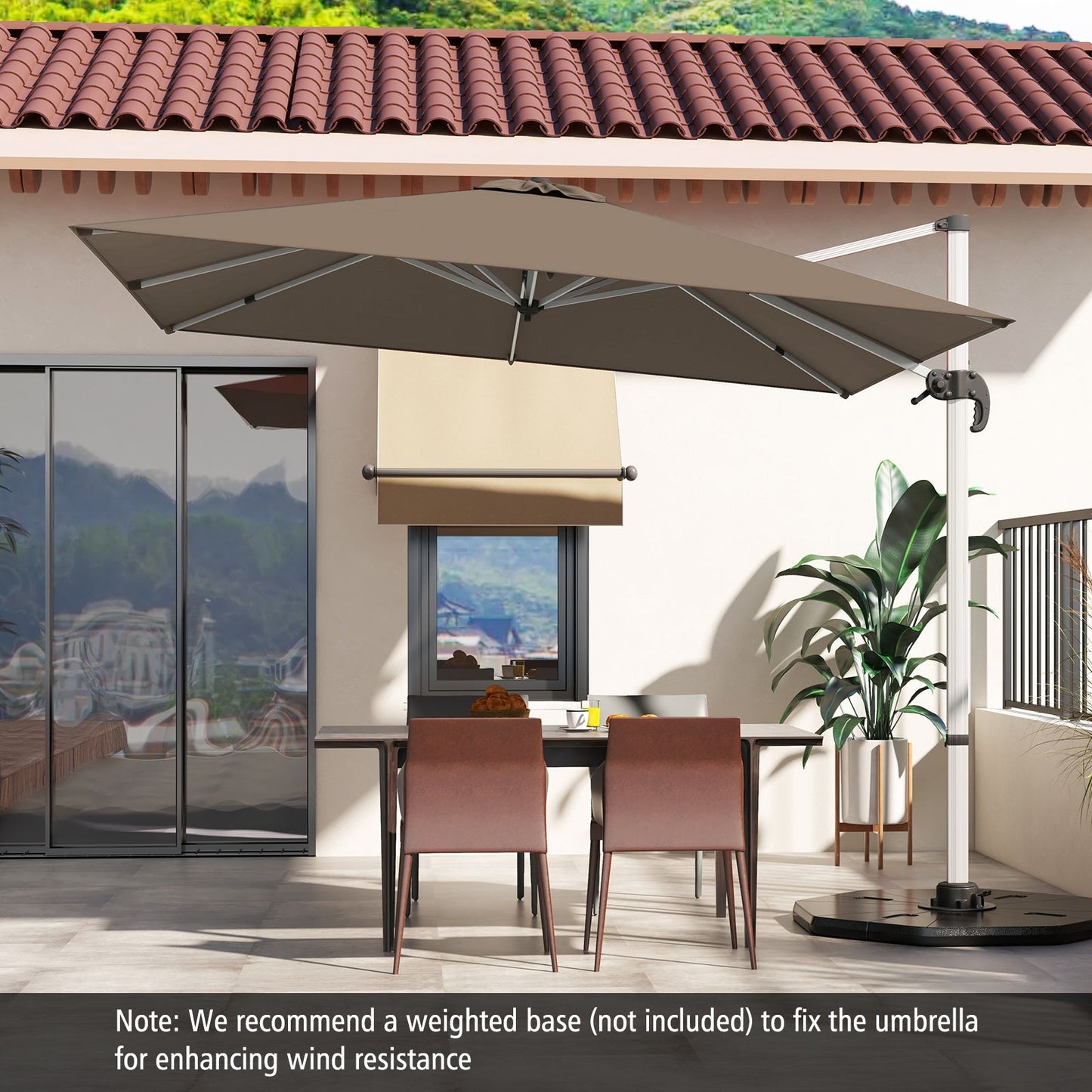300cm Patio Cantilever Umbrella with 360° Rotation and Adjustable Tilt
