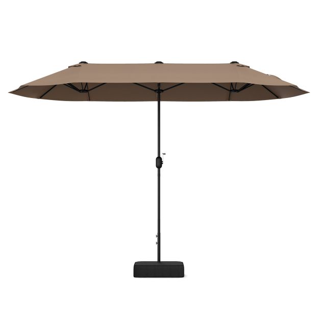 4m Double sided Patio Umbrella with Crank Handle for Garden Pool Backyard