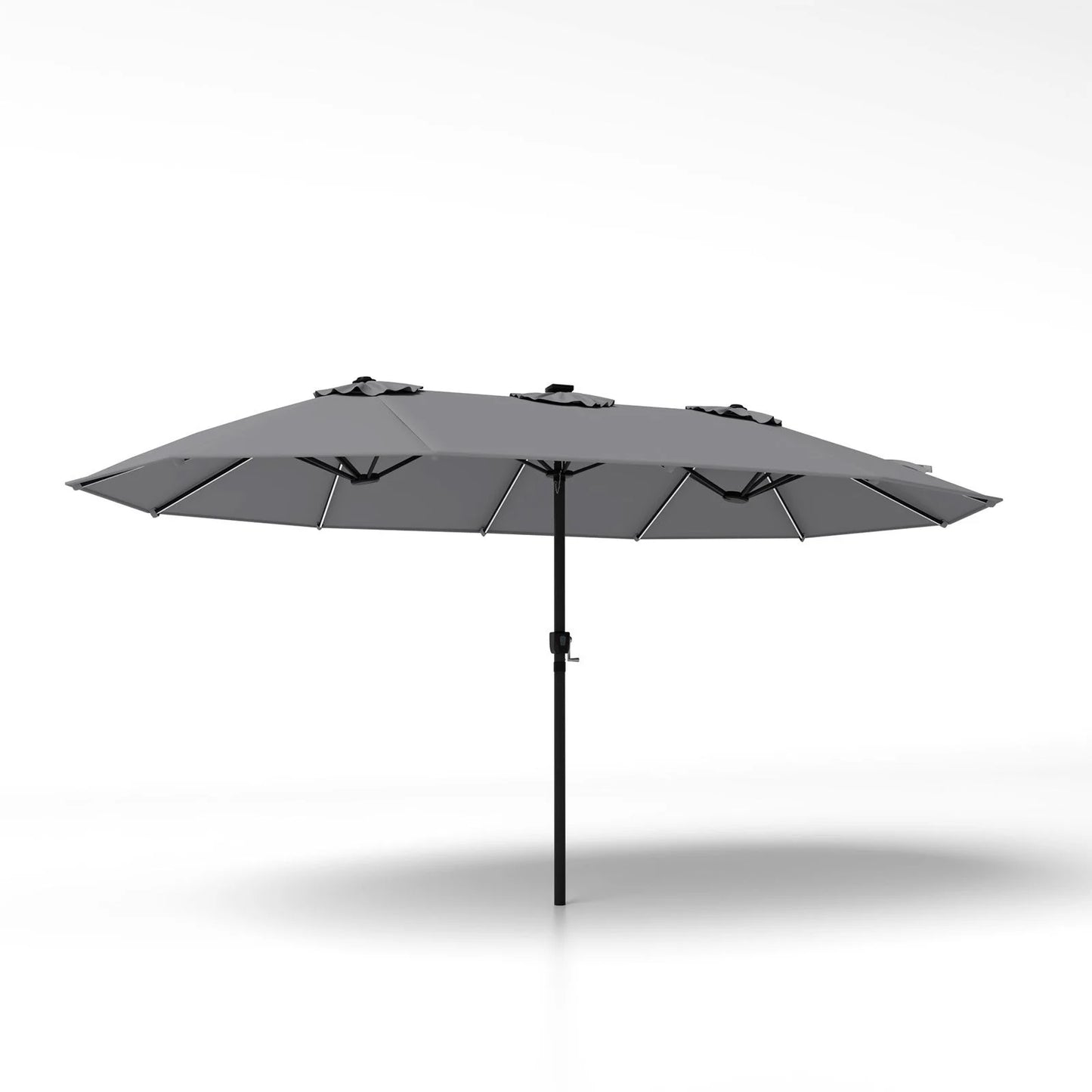 4.4m Double-Sided Parasol, 12 Heavy-Duty Ribs Extra Large Sun Umbrella