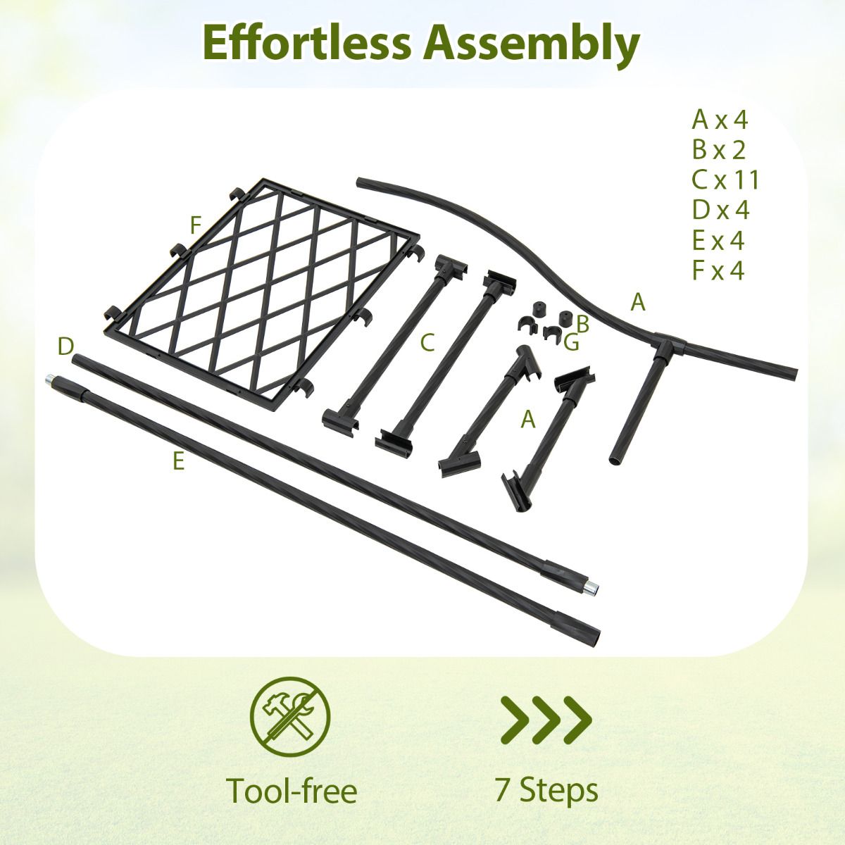 170 x 210 cm Garden Arch Trellis for Climbing Plants