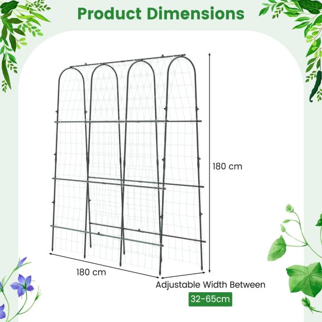180 x 180 cm U-Shaped Garden Arched Trellis for Climbing Plants