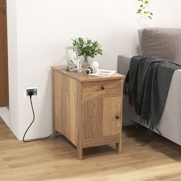 End Table with Charging Station USB Ports and Outlets