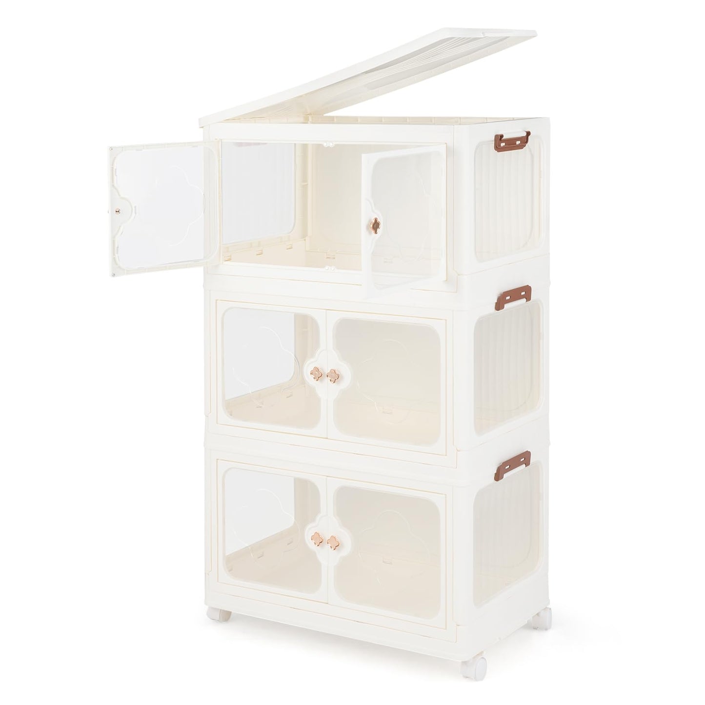 Stackable Storage Containers with Wheels and Lit