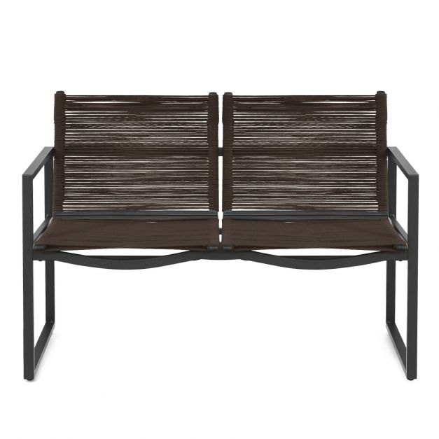 4 Piece Patio Furniture Set with Loveseat Single Chairs and Table