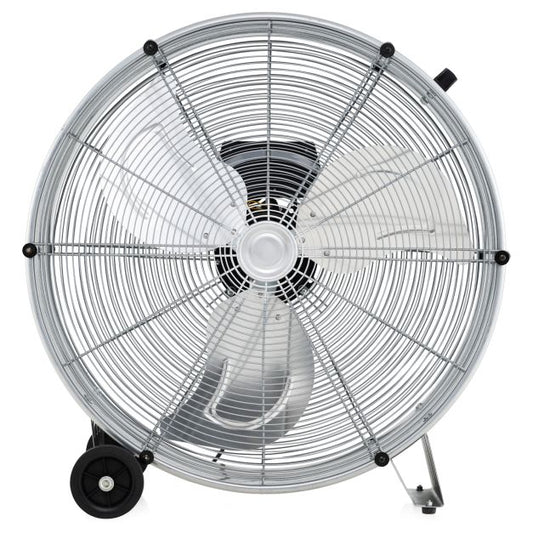 24 Inch High-Velocity Industrial Floor Fan with Wheels and Handle