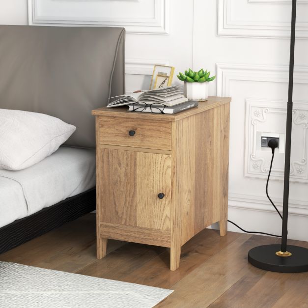 End Table with Charging Station USB Ports and Outlets