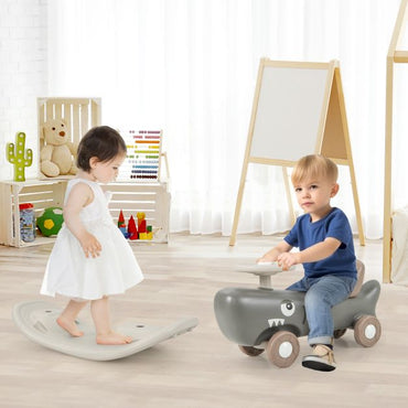 Kids 3-in-1 Convertible Rocking Horse and Sliding Car for Indoor Outdoor Use
