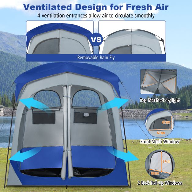 2 Rooms Privacy Shelter Tent with Removable Rain Fly