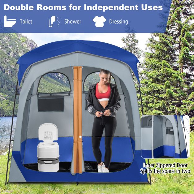 2 Rooms Privacy Shelter Tent with Removable Rain Fly
