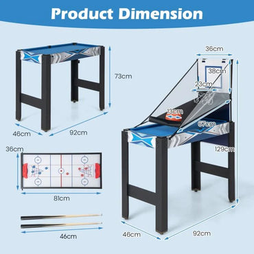 6-In-1 Combo Game Table with Air Hockey Billiards Table Tennis
