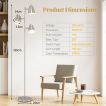 3-Bulb Floor Lamp with 3 E26 A19 Bulbs and Adjustable Lampshades