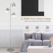 3-Bulb Floor Lamp with 3 E26 A19 Bulbs and Adjustable Lampshades