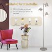 3-Bulb Floor Lamp with 3 E26 A19 Bulbs and Adjustable Lampshades