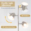 3-Bulb Floor Lamp with 3 E26 A19 Bulbs and Adjustable Lampshades