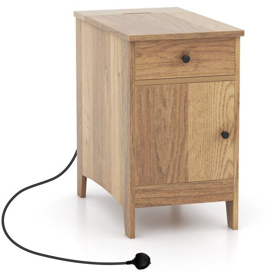 End Table with Charging Station USB Ports and Outlets