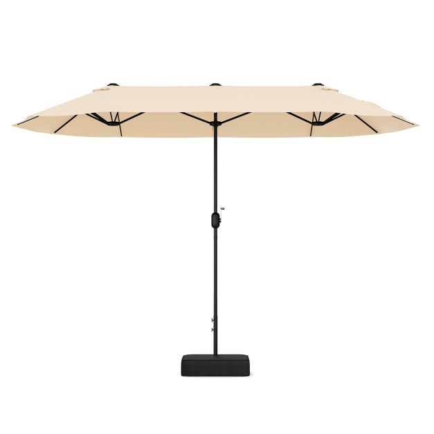 4m Double sided Patio Umbrella with Crank Handle for Garden Pool Backyard
