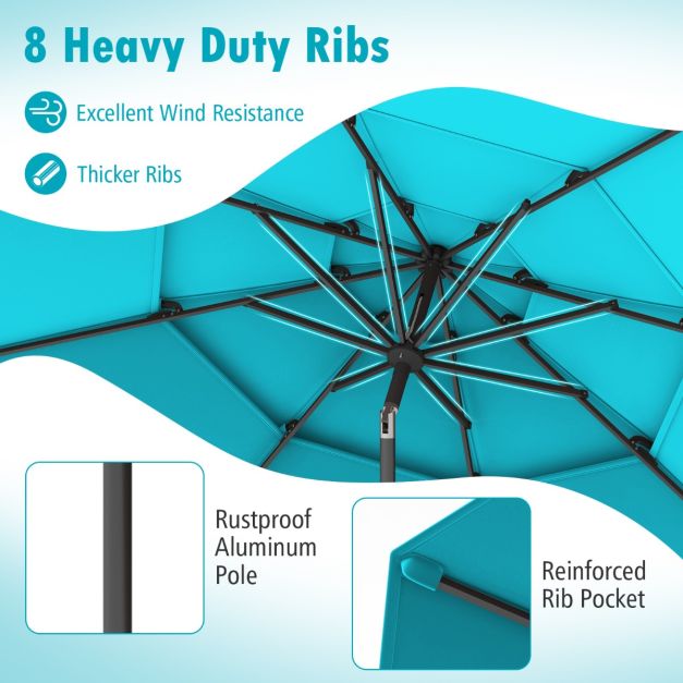 296cm 3 Tier Outdoor Umbrella