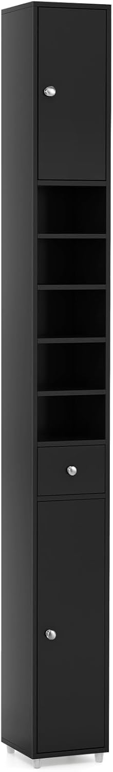 180CM Tall Freestanding Bathroom Cabinet with 2 Doors and 1 Drawer