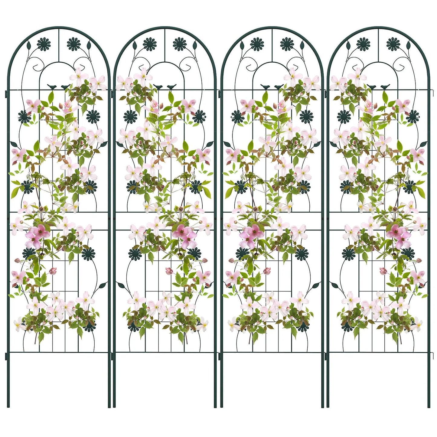 2/4 Pack Garden Trellis, 180/220 x 50cm Galvanized Steel Trellis for Climbing Plants