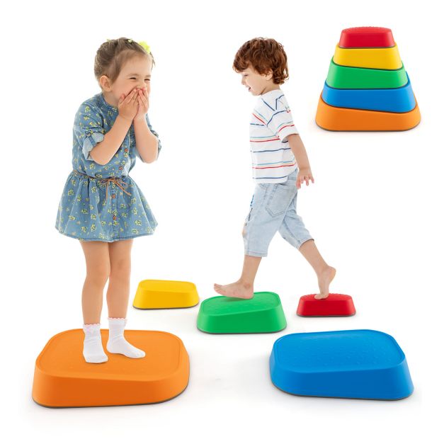 Stepping Stone for Kids 5Pcs Non-Slip Toddler River Stone Set