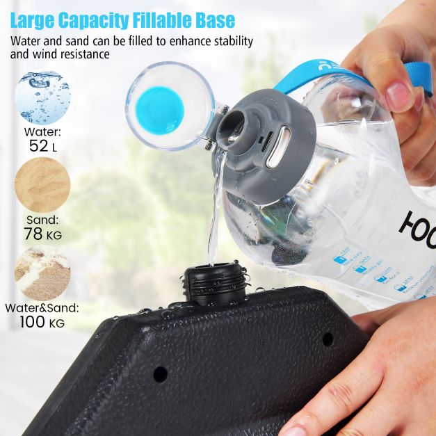 4 Pieces Portable Square Outdoor Umbrella Base with Handle
