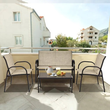 4 Piece Garden Furniture Set with loveseat for Patio Without Cushions