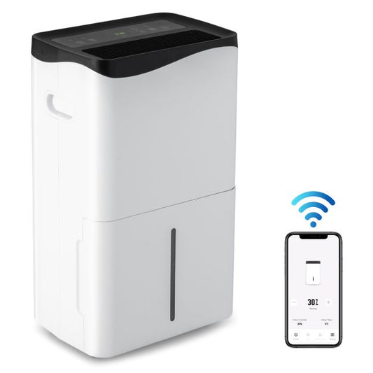 Portable 50L/Day Dehumidifier with App and Wifi for Home Damp