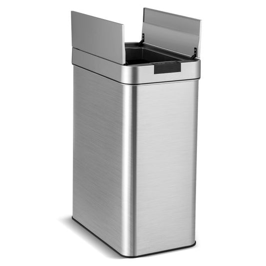 50L Slim Kitchen Trash Can with Wing Lids