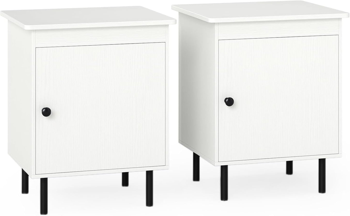 2-Tier Nightstand with Single Door Cabinet for Bedroom