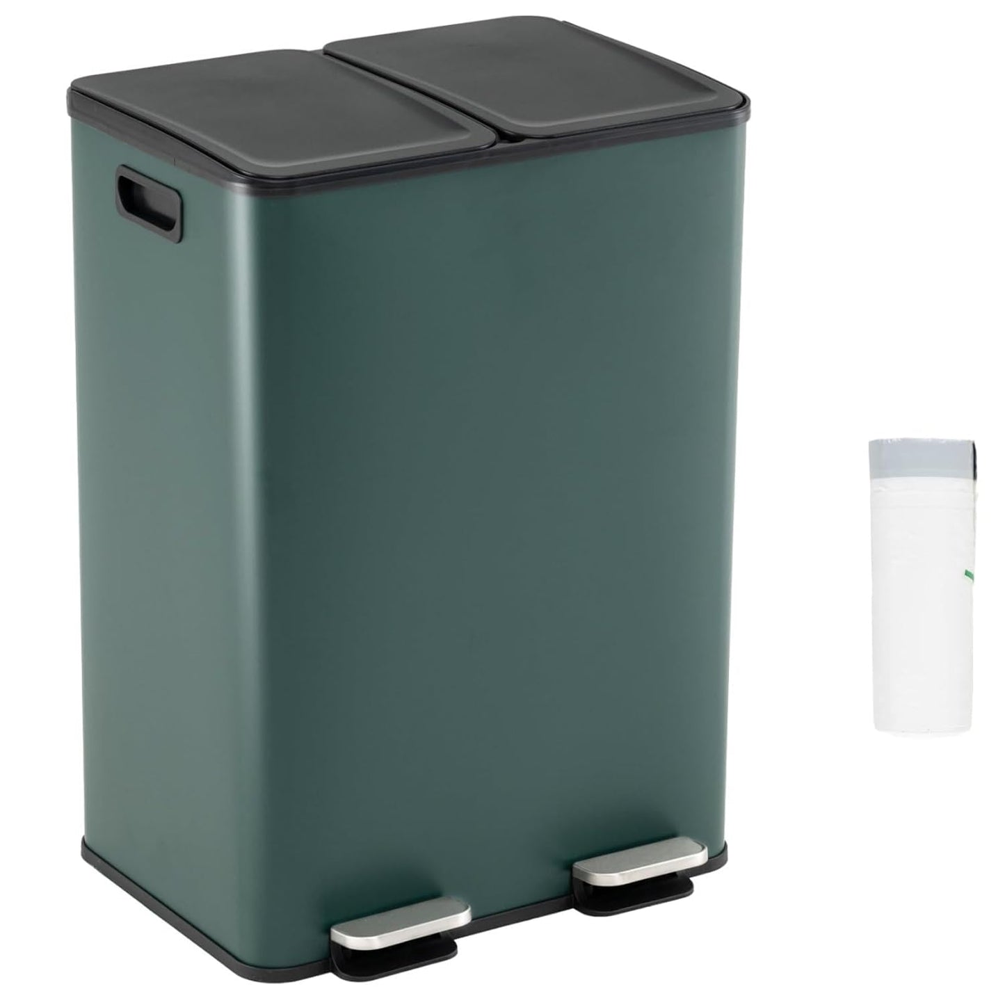 GiantexUK 2x30L Kitchen Pedal Bin, Stainless Steel Recycling Rubbish Can with Detachable Inner Buckets