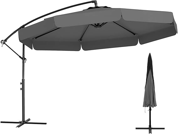 2.9M Patio Cantilever Parasol with Cover and Tilt Function