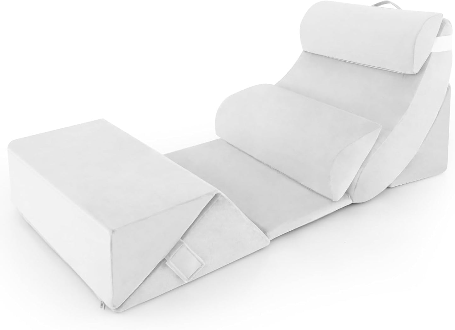 7 PCS Adjustable Support Pillow Set Bed Wedge Pillows with Memory Foam