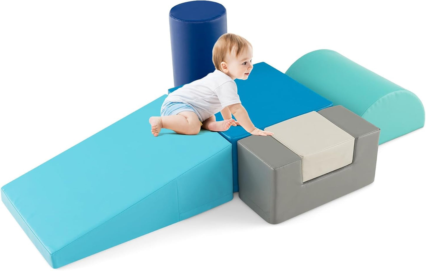 6 Pieces Colorful Kids Climb and Crawl Foam Play Set