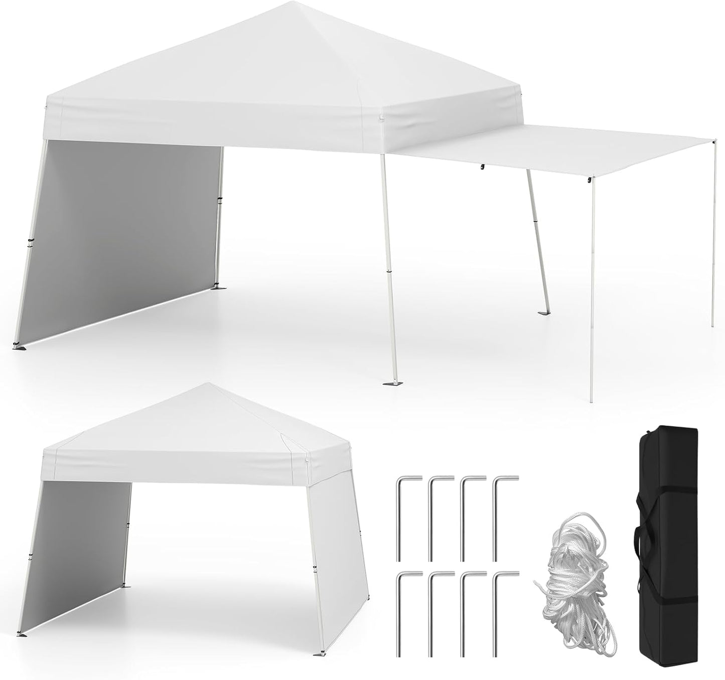 Pop up Canopy Tent with 2 Sidewalls Easy Setup Outdoor Sun Shelter