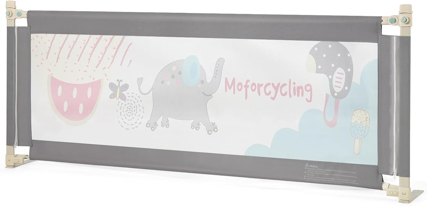 Vertical Lifting Baby Beds Guard with Double Safety Lock