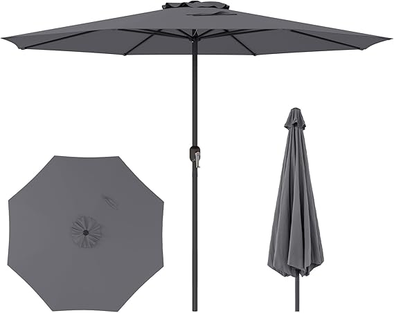 3.5M Water-resistant Patio Umbrella with Crank Handle