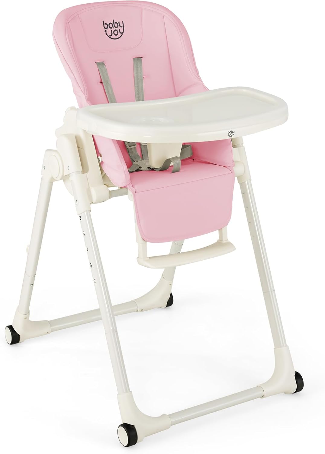 Giantex High Chairs for Babies and Toddlers Foldable Baby Highchair with Adjustable Backrest