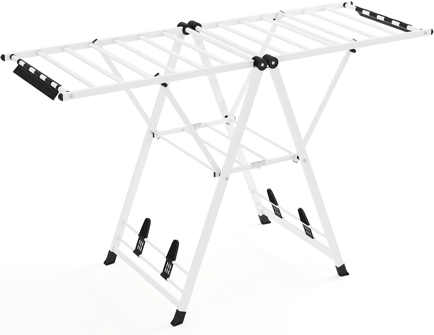 2-Level Clothes Airer Dryer Horse with Height-Adjustable Wings (163x56x99-158cm)