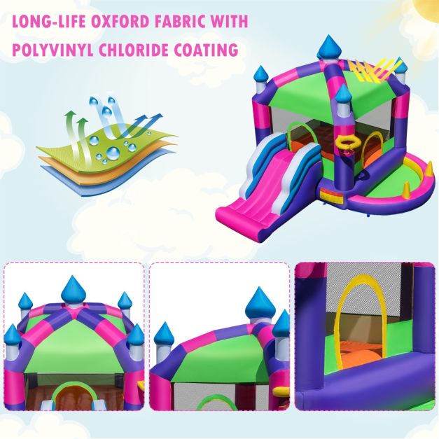 5-in-1 Jumping Air Bounce Castle with Sun Roof