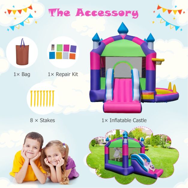 5-in-1 Jumping Air Bounce Castle with Sun Roof