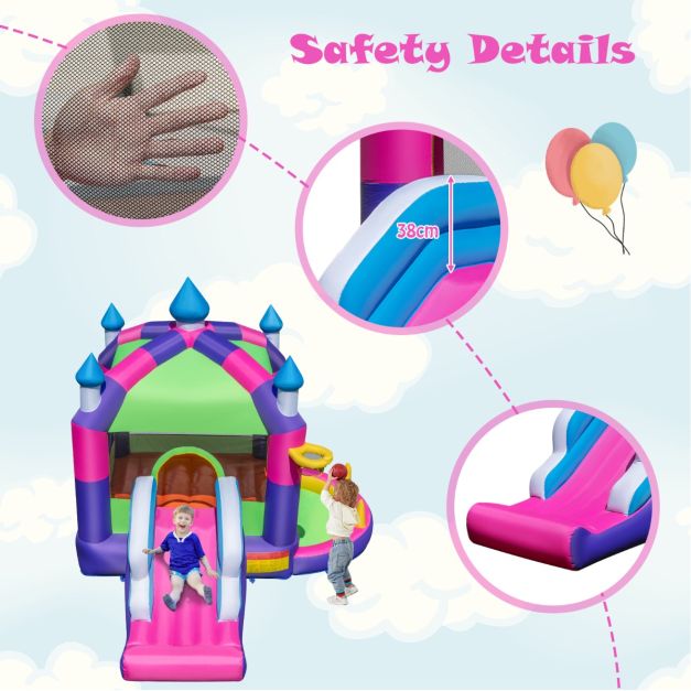 5-in-1 Jumping Air Bounce Castle with Sun Roof