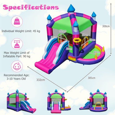 5-in-1 Jumping Air Bounce Castle with Sun Roof