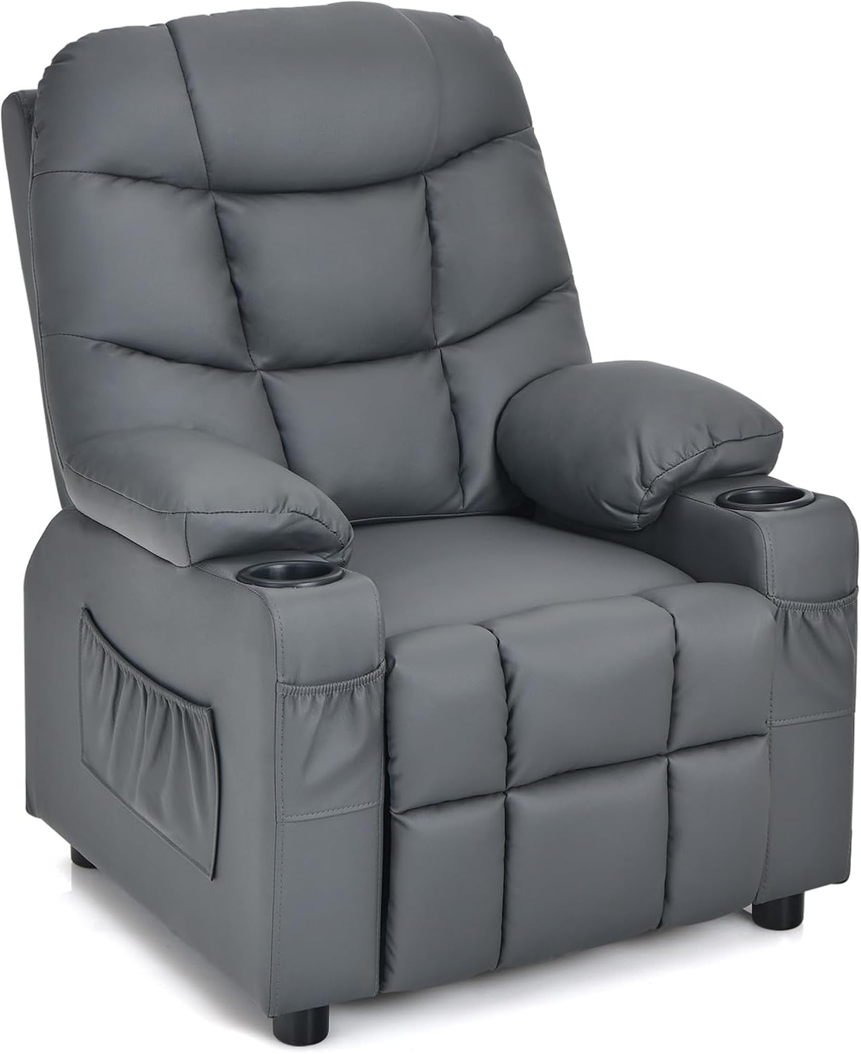 PU Leather Upholstered Children Armchair Sofa with Footrest