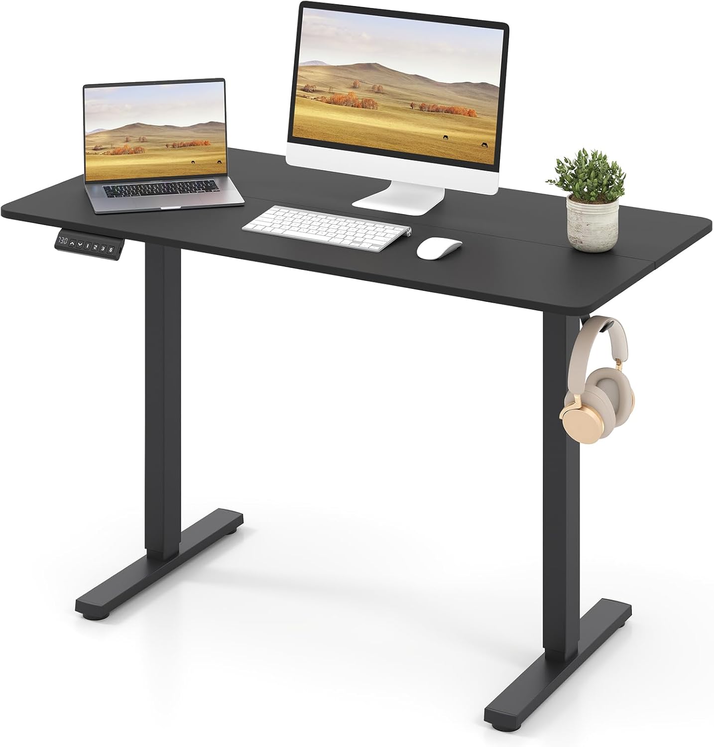 Electric Height Adjustable Standing Desk, 120 x 60cm Sit Stand Desk