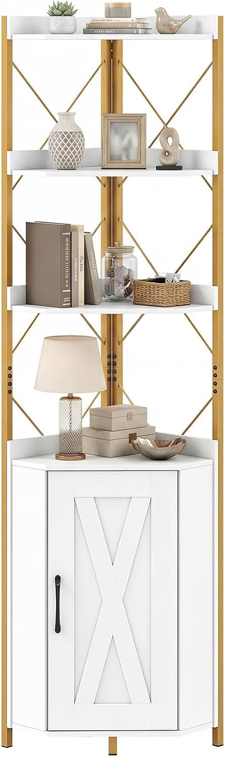 6 Tier Industrial Corner Storage Shelf with Adjustable Shelf